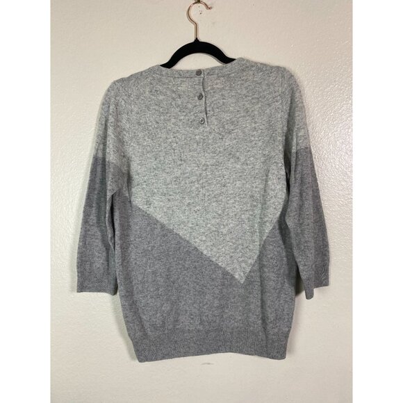 J.Crew Merino wool Blend Gray Colorblock Sweater Women Size Medium Cozy capsule - Picture 12 of 14